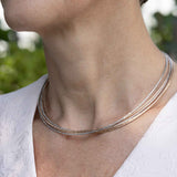 Five Strand Wire Necklace, Sterling and 18K Rose Gold Plating