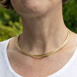 Five Strand Wire Necklace, Sterling with 18K Yellow Gold Plating