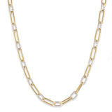 Two Tone Paperclip Necklace, Sterling and Gold Filled