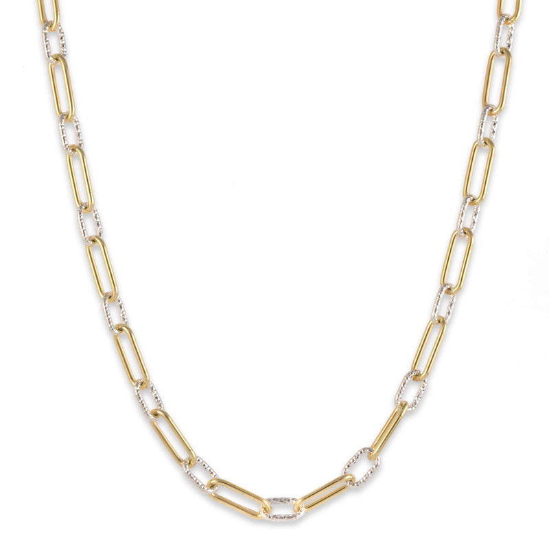 Two Tone Paperclip Necklace, Sterling and Gold Filled