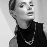Gentle Curves Interlocking Necklace, Sterling Silver