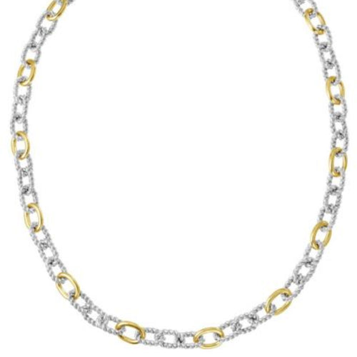 Rope Twist Link Chain, Silver and 18K Gold