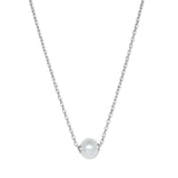 Single Freshwater Cultured Pearl, Moves on Chain, Sterling Silver