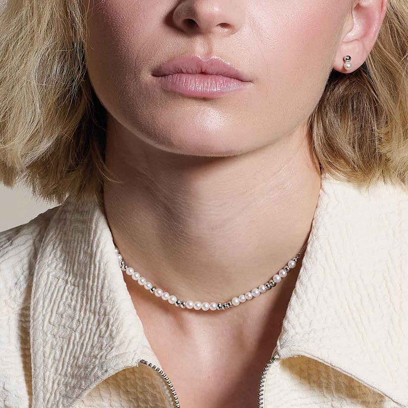 Coast Tumble Pearl Beaded Necklace, Sterling Silver