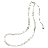 Blossom Flyte Honey Flower Pearl Station Necklace, Sterling Silver