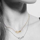 Infinity Symbol Necklace, Gold Plated Silver