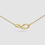Infinity Symbol Necklace, Gold Plated Silver
