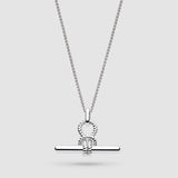Marina Rope Knot T-Bar Pendant, Sterling Silver