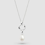 Freshwater Pearl Link Drop Necklace, Sterling Silver