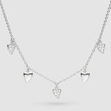 CZ Heart Drop Necklace, Sterling Silver