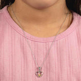 Tween Open Diamond Heart Pendant, Sterling Silver with 14K Yellow Gold