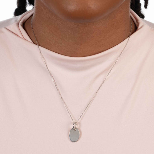 Oval Disc Pendant, Sterling Silver