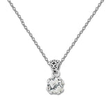 Round White Topaz Pendant, Sterling Silver