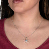 Blue Topaz Galaxy Pendant, Sterling Silver