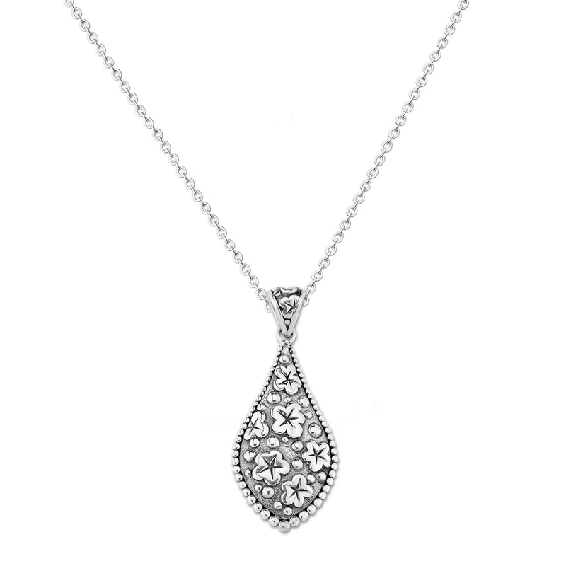 Floral Design Pendant, Sterling Silver