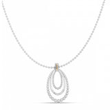 Graceful Diamond Teardrop Pendant, Sterling Silver, 18K Plated