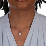 Double Starburst Diamond Necklace, Sterling Silver