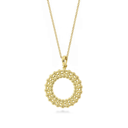 Woven Design Pendant, Yellow Gold Plated Silver