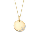 Medallion Pendant with White Sapphires, Yellow Gold Plated Silver