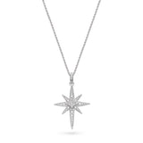 CZ Starburst Pendant, Sterling Silver