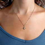 Peridot Starburst Pendant, Sterling Silver