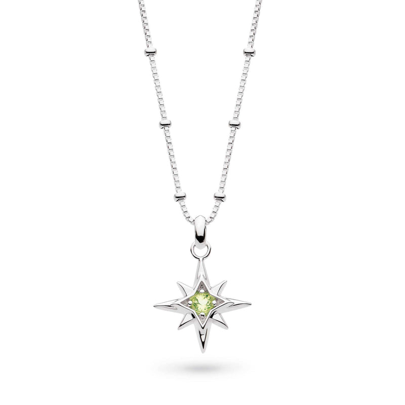 Peridot Starburst Pendant, Sterling Silver