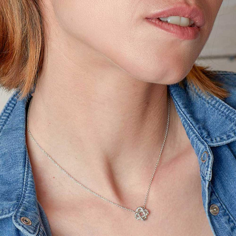 Marina Rope Knot Necklace, Sterling Silver