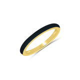 Black Enamel Stacking Ring, Sterling with Gold Plating