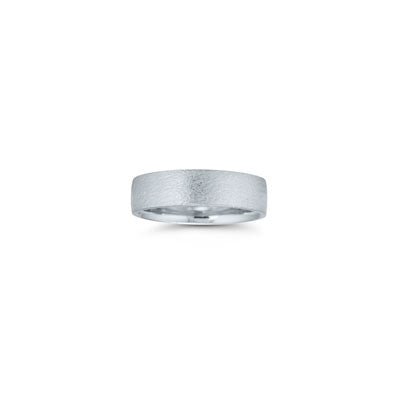 Flat Edges Textured Wedding Band, 6 MM, Argentium Sterling Silver