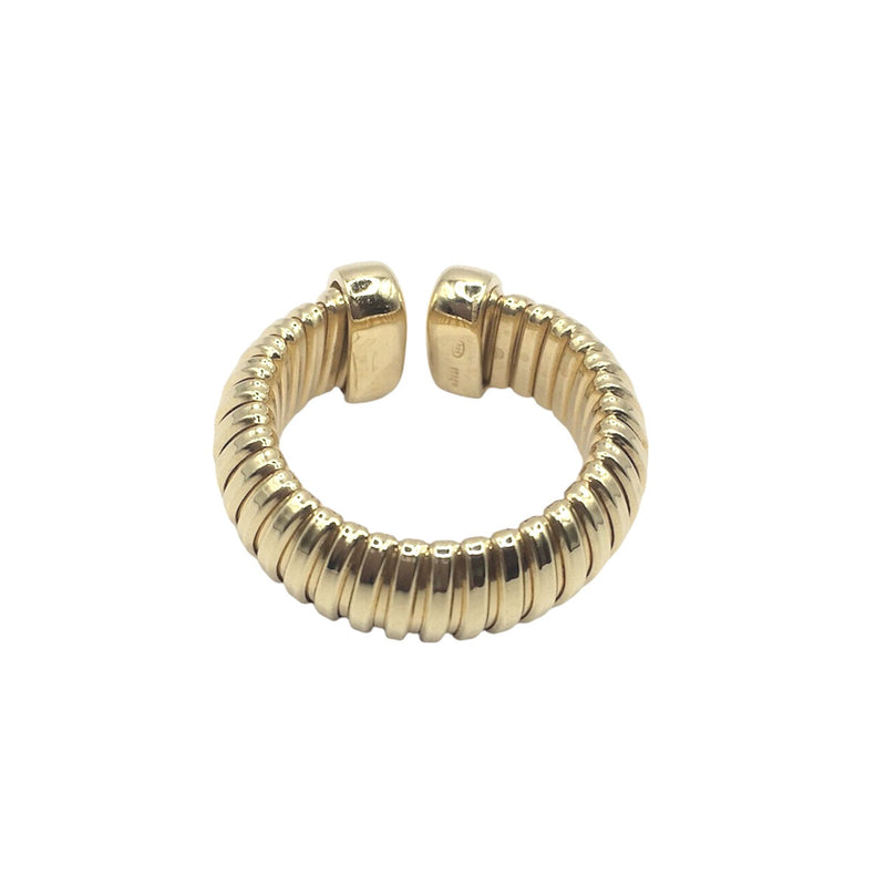 Open Flexible Wide Ring, Gold Plated Over Sterling