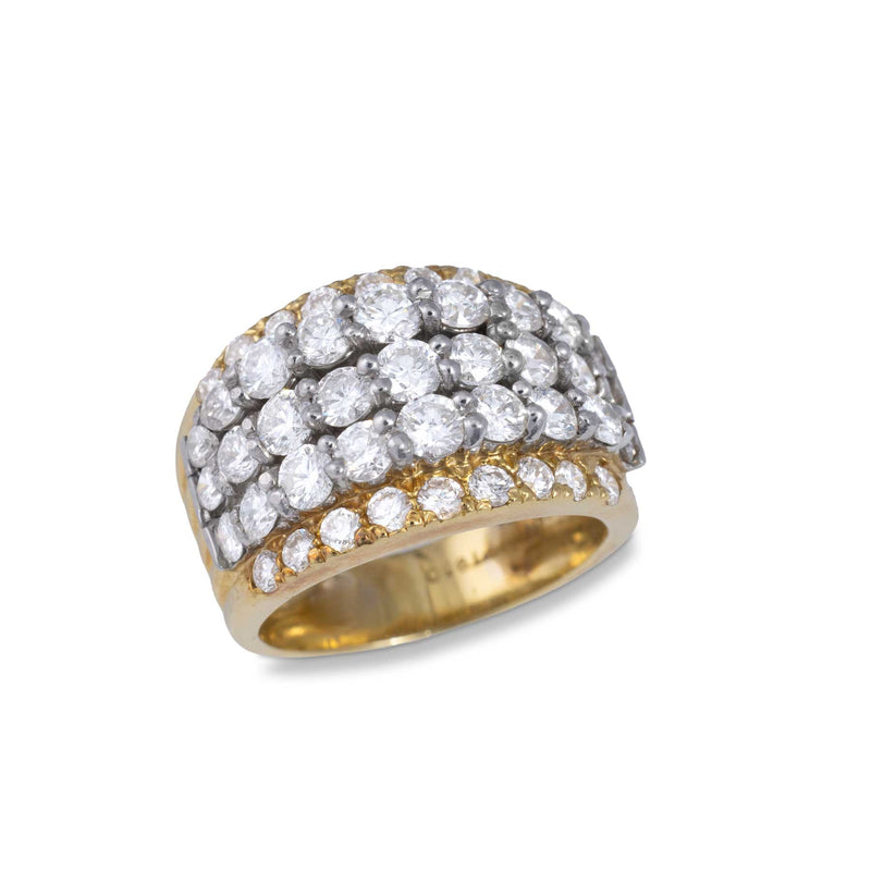 Pre-Owned Wide Diamond Ring, 18K Yellow Gold
