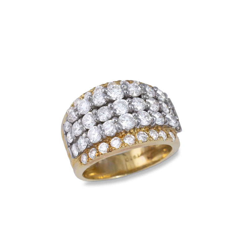 Pre-Owned Diamond Wide Band, Platinum and 18K Yellow Gold