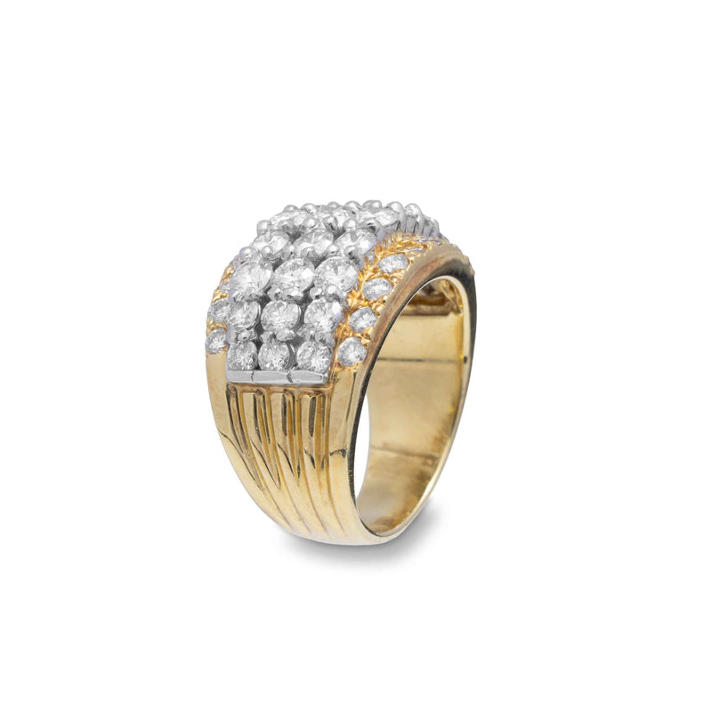 Pre-Owned Diamond Wide Band, Platinum and 18K Yellow Gold