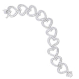 Pre-Owned Diamond Heart Link Bracelet, 18K White Gold
