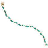 Pre-Owned Emerald and Diamond Bracelet, 18K Yellow Gold