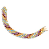 Pre-Owned Multi Gemstone Bracelet, 14K Yellow Gold