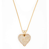 Pre-Owned Pavé Diamond Heart Pendant, 18K Yellow Gold