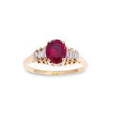 Pre-Owned Ruby and Diamond Ring, 14K Yellow Gold