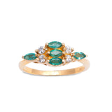 Pre-Owned Emerald and Diamond Ring, 14K Yellow Gold