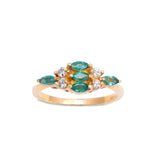 Pre-Owned Emerald and Diamond Ring, 14K Yellow Gold