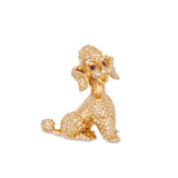 Pre-Owned Poodle Pin With Ruby Eyes, 14K Yellow Gold