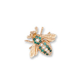 Pre-Owned Emerald And Diamond Bee Pin, 14K Yellow Gold