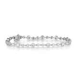 Bezel Set Diamond Bracelet, 2 Carats Total, 14K White Gold