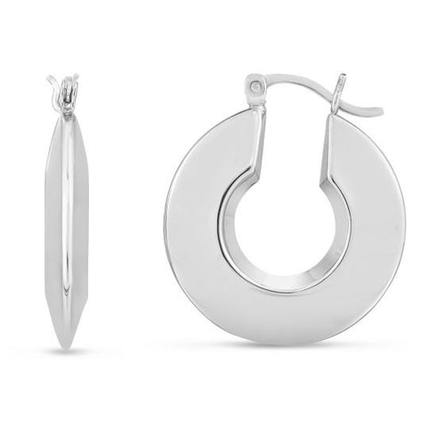 Bold Lightweight Hoop Earrings, 1 Inch, Sterling Silver