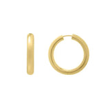 Round Hoop Earrings, 1.40 Inches, Yellow Gold Plated