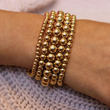 Gold Filled 5 MM Beads Stretch Bracelet, 6.50 Inches