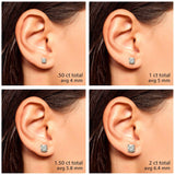 Diamond Stud Earrings, .88 Carat total, H/I-I1, 14K White Gold