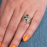 Round Bezel Set Amethyst Ring, 14K Yellow Gold