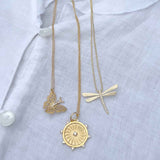 Gold and Diamond Medallion, 14K Yellow Gold