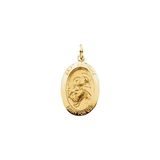 ST. ANTHONY MEDAL, oval, 14 karat yellow gold